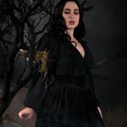 Georgette Wrap Top In Black -Elegant Ladies Wear A5BF5BF1 8BE6 4230 8252 BB426C9D3C19