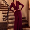 Art Deco Ruched Gown In Crimson -Elegant Ladies Wear Art Deco Crimson 3