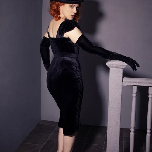 Baudelaire Wiggle Dress In Black 32 Baudelaire Wiggle Dress In Black -Elegant Ladies Wear Baudelair Dress Wig Bk 1