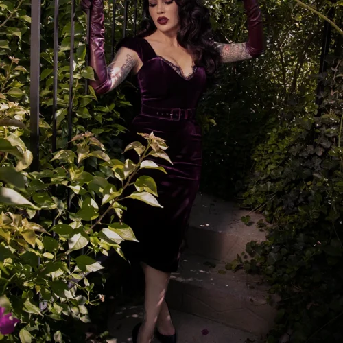 Baudelaire Wiggle Dress In Plum -Elegant Ladies Wear Baudelaire Dress Purple 4