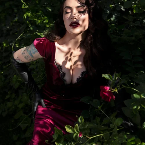 Baudelaire Wiggle Dress In Oxblood -Elegant Ladies Wear Baudelaire Oxblood 12