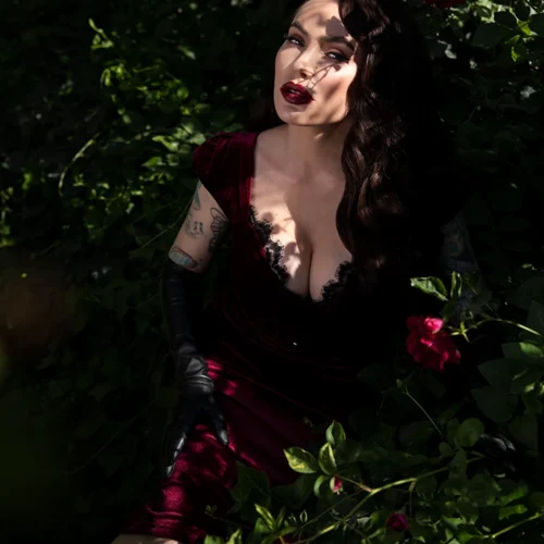 Baudelaire Wiggle Dress In Oxblood -Elegant Ladies Wear Baudelaire Oxblood 15