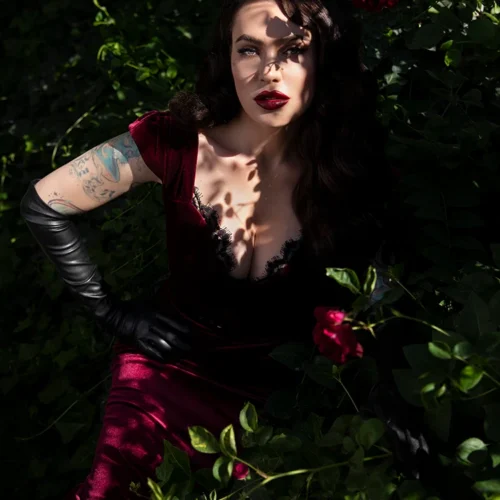 Baudelaire Wiggle Dress In Oxblood -Elegant Ladies Wear Baudelaire Oxblood 16