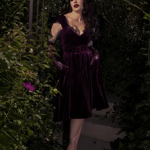 Baudelaire Swing Dress In Plum -Elegant Ladies Wear Baudelaire Swing Purple 4 9582a4ad c49a 44ef 8ea1 10f9ac1ba024