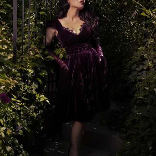 Baudelaire Swing Dress In Plum -Elegant Ladies Wear Baudelaire Swing Purple 7 317ad447 8845 4726 bb69 7af11b7b21cf