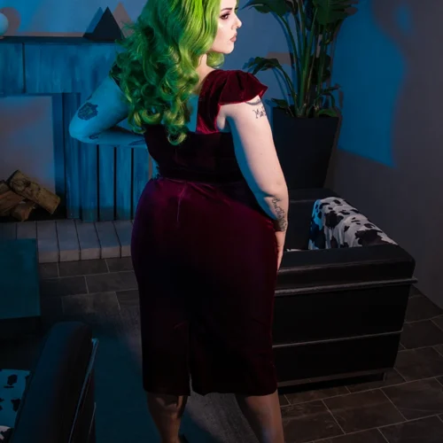 Baudelaire Wiggle Dress In Oxblood -Elegant Ladies Wear Baudeliar Oxblood 1