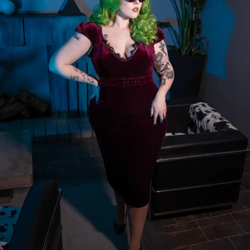 Baudelaire Wiggle Dress In Oxblood -Elegant Ladies Wear Baudeliar Oxblood 2