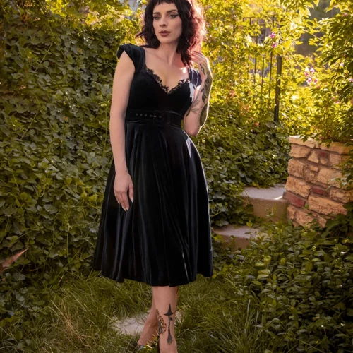 Baudelaire Swing Dress In Black -Elegant Ladies Wear Baudelier Black Swing 1