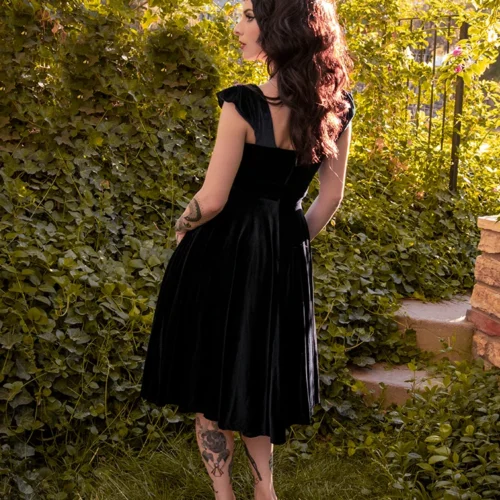 Baudelaire Swing Dress In Black -Elegant Ladies Wear Baudelier Black Swing 15