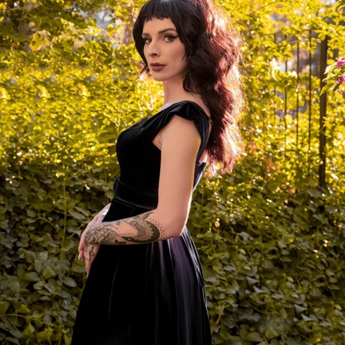 Baudelaire Swing Dress In Black -Elegant Ladies Wear Baudelier Black Swing 6