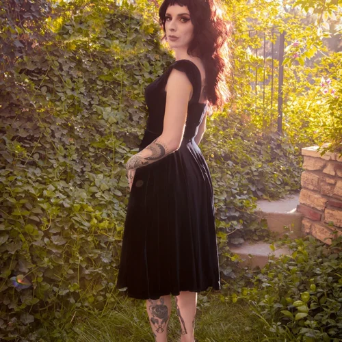 Baudelaire Swing Dress In Black -Elegant Ladies Wear Baudelier Black Swing 7