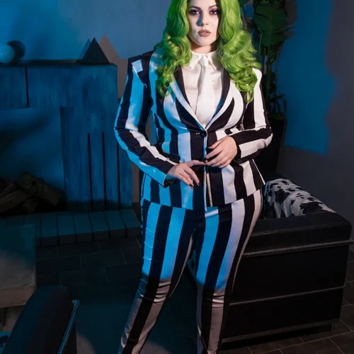 BEETLEJUICE™ Striped Corset Blazer 34 BEETLEJUICE™ Striped Corset Blazer -Elegant Ladies Wear Beetlejuice Jacket 10