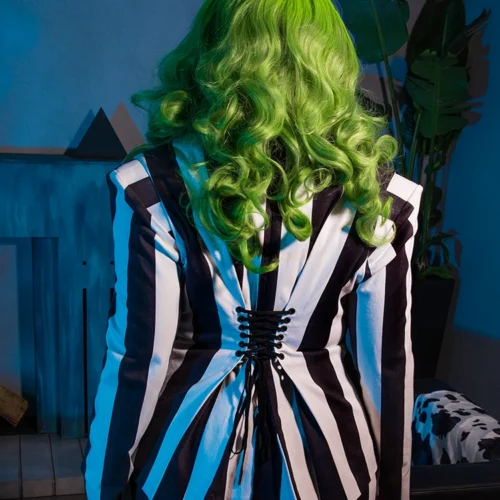 BEETLEJUICE™ Striped Corset Blazer 37 BEETLEJUICE™ Striped Corset Blazer -Elegant Ladies Wear Beetlejuice Jacket 13
