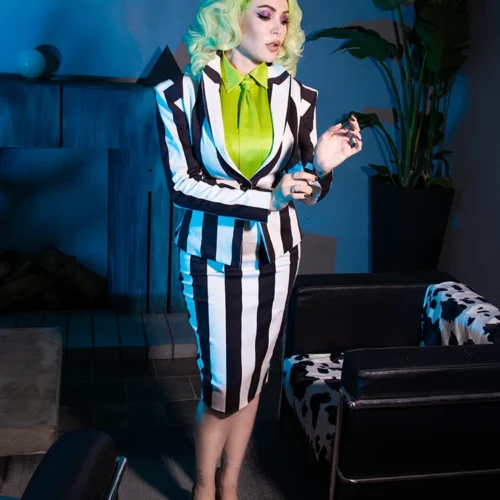 BEETLEJUICE™ Striped Pencil Skirt -Elegant Ladies Wear Beetlejuice Jacket 6 fdf428c6 d958 4bb7 ac28 b9e518d68b2c