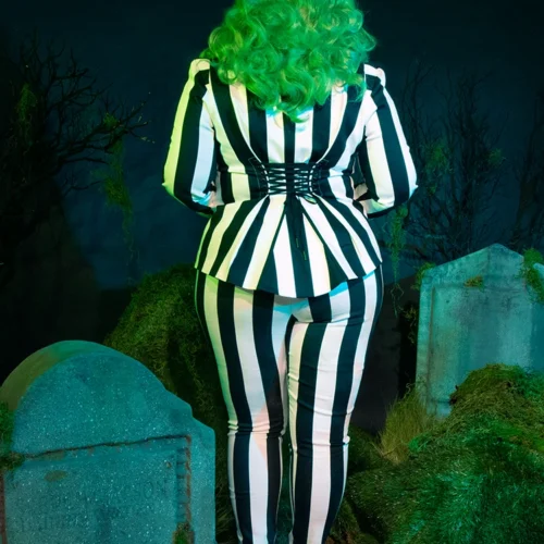 BEETLEJUICE™ Striped Corset Blazer 25 BEETLEJUICE™ Striped Corset Blazer -Elegant Ladies Wear Beetlejuice Suit 12