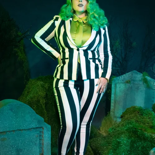 BEETLEJUICE™ Striped Corset Blazer