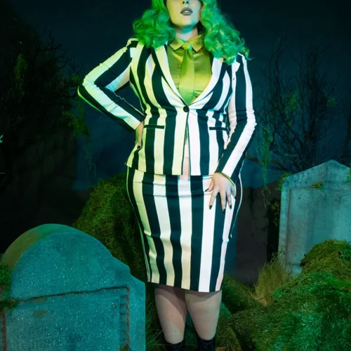 BEETLEJUICE⢠Striped Pencil Skirt