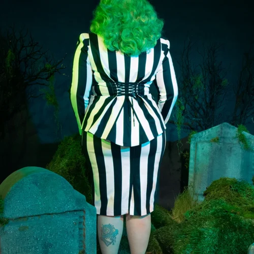 BEETLEJUICE™ Striped Pencil Skirt -Elegant Ladies Wear Beetlejuice Suit 3 606ac0ed 9a8f 4722 8626 576723231e18