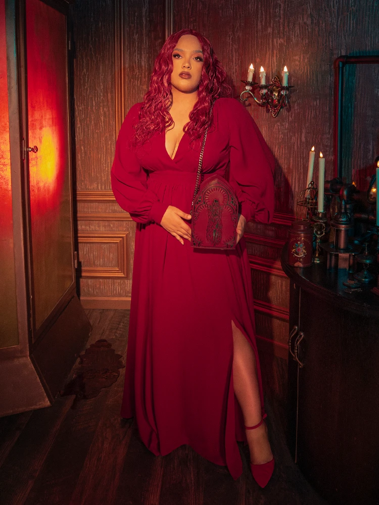 Belladonna Maxi Dress In Crimson Red 9 Belladonna Maxi Dress In Crimson Red - Image 7