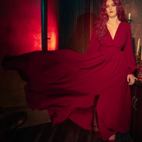 Belladonna Maxi Dress In Crimson Red 16 Belladonna Maxi Dress In Crimson Red -Elegant Ladies Wear Belladonna Gown Crimson 5