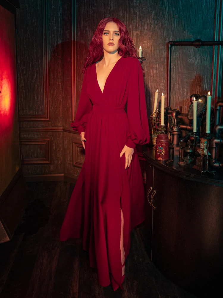 Belladonna Maxi Dress In Crimson Red 5 Belladonna Maxi Dress In Crimson Red - Image 3