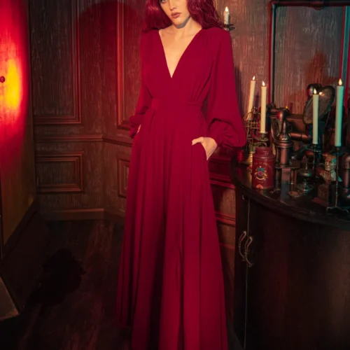 Belladonna Maxi Dress In Crimson Red 15 Belladonna Maxi Dress In Crimson Red -Elegant Ladies Wear Belladonna Gown Crimson 9