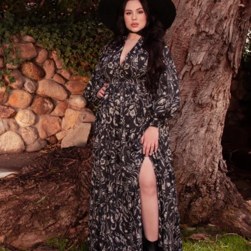 Belladonna Maxi Dress In Cottage Witch Toile Print 17 Belladonna Maxi Dress In Cottage Witch Toile Print -Elegant Ladies Wear Belladonna Maxi 17