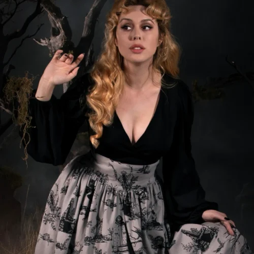 Bishop Blouse In Black -Elegant Ladies Wear Bishop 3