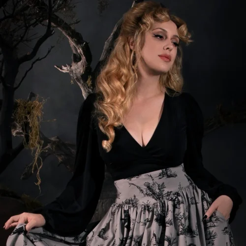 Bishop Blouse In Black -Elegant Ladies Wear Bishop 5