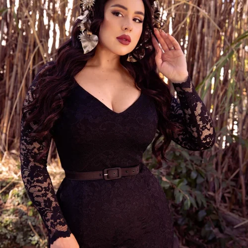 Black Marilyn Lace Gown In Black 23 Black Marilyn Lace Gown In Black -Elegant Ladies Wear Black Lace Marilyn 7