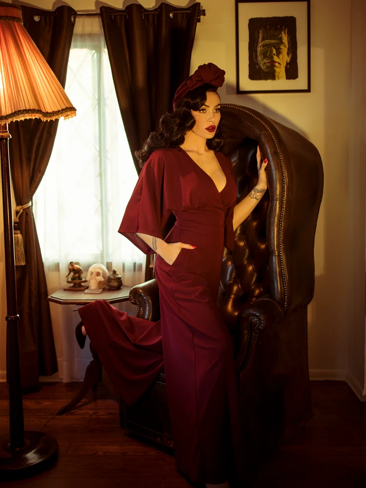 Black Widow Palazzo Pants In Oxblood 14 Black Widow Palazzo Pants In Oxblood - Image 12