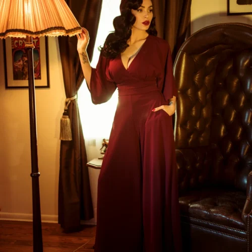 Black Widow Palazzo Pants In Oxblood 30 Black Widow Palazzo Pants In Oxblood -Elegant Ladies Wear Black Widow Ox 3