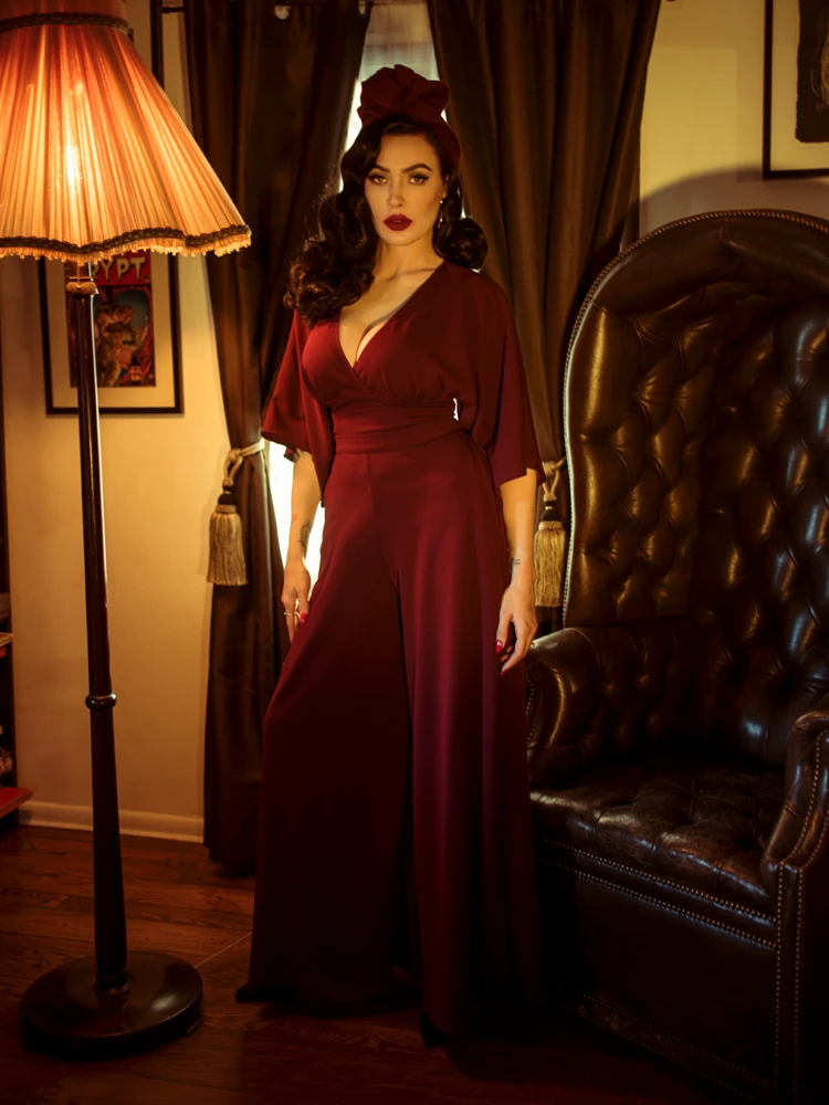 Black Widow Palazzo Pants In Oxblood 17 Black Widow Palazzo Pants In Oxblood - Image 15