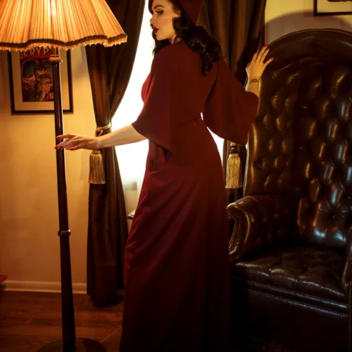 Black Widow Palazzo Pants In Oxblood 33 Black Widow Palazzo Pants In Oxblood -Elegant Ladies Wear Black Widow Ox 5
