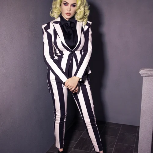 BEETLEJUICE™ Striped Pants -Elegant Ladies Wear Bowie Blouse Bk 35
