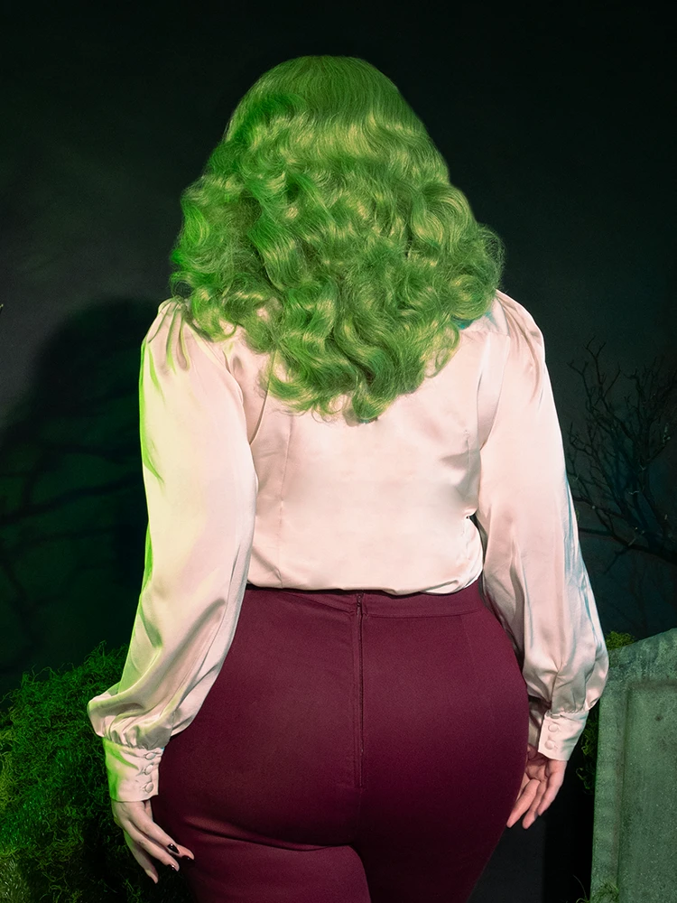 Bowie Blouse W/Matching Tie In Tea Stained Charmeuse 6 Bowie Blouse W/Matching Tie In Tea Stained Charmeuse - Image 4