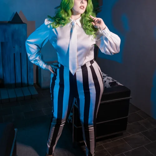 BEETLEJUICE™ Striped Pants -Elegant Ladies Wear Bowie Blouse Wt 2