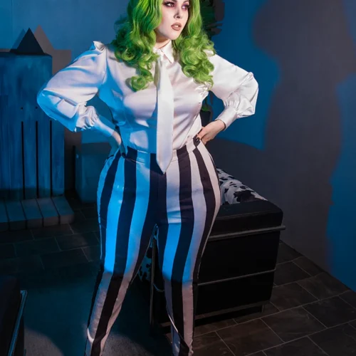 BEETLEJUICE™ Striped Pants -Elegant Ladies Wear Bowie Blouse Wt 7