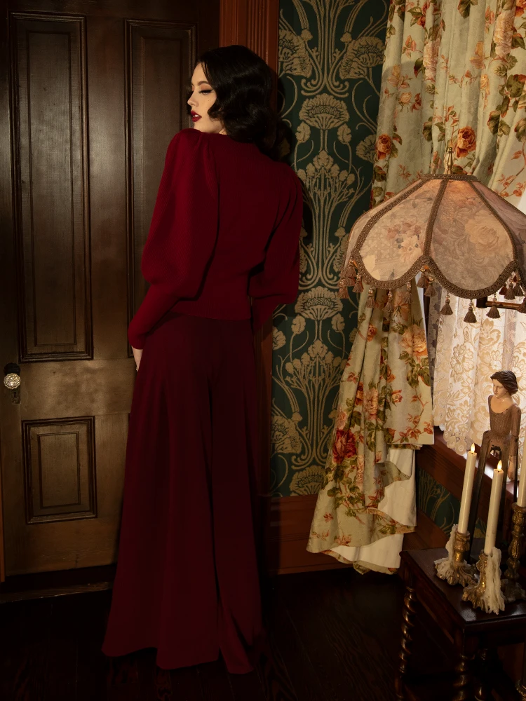 Black Widow Palazzo Pants In Oxblood 12 Black Widow Palazzo Pants In Oxblood - Image 10