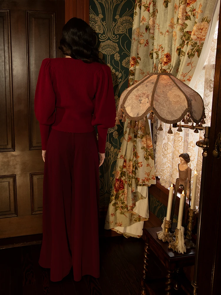 Black Widow Palazzo Pants In Oxblood 13 Black Widow Palazzo Pants In Oxblood - Image 11