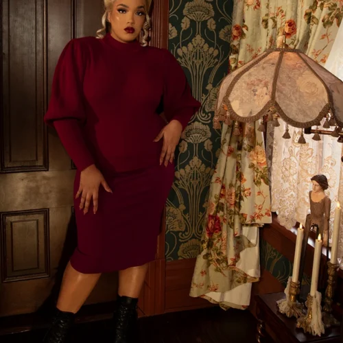 Vamp Pencil Skirt In Oxblood 25 Vamp Pencil Skirt In Oxblood -Elegant Ladies Wear Crimson Pencil Skirt 6