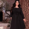 FINAL SALE - Divination Peasant Dress In Black 1 FINAL SALE - Divination Peasant Dress In Black -Elegant Ladies Wear Divination Dress Bk 3