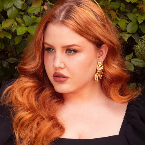 Fan Leaf Earrings In Gold