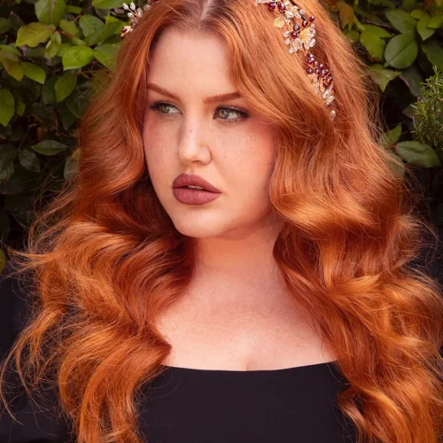 Garnet Rhinestone Floral Leaf Hair Wire In Gold