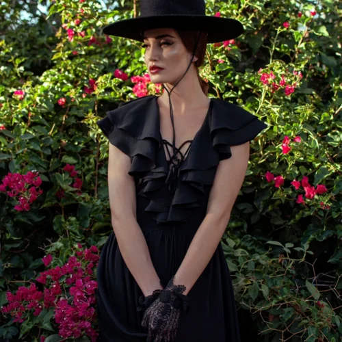 Mythical Goddess Gown In Black -Elegant Ladies Wear Goddess Gown BK 1