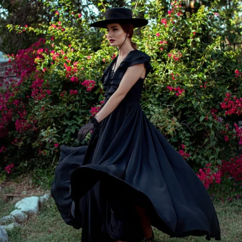 Mythical Goddess Gown In Black -Elegant Ladies Wear Goddess Gown BK 2