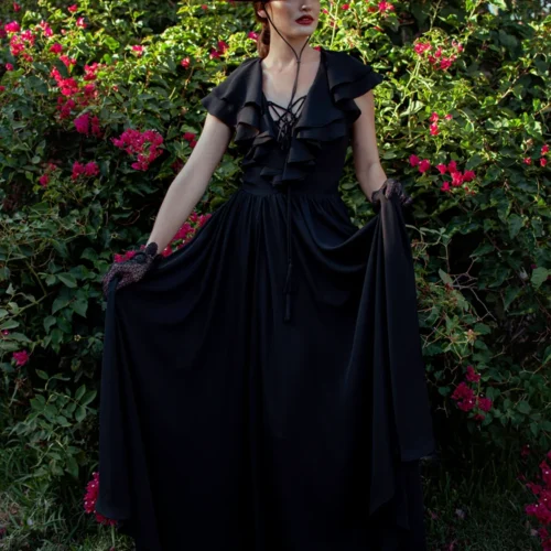 Mythical Goddess Gown In Black -Elegant Ladies Wear Goddess Gown BK 3