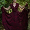 FINAL SALE - Mythical Goddess Gown In Oxblood Gorgon Print By Natalie Hall -Elegant Ladies Wear Gorgon Maxi 5