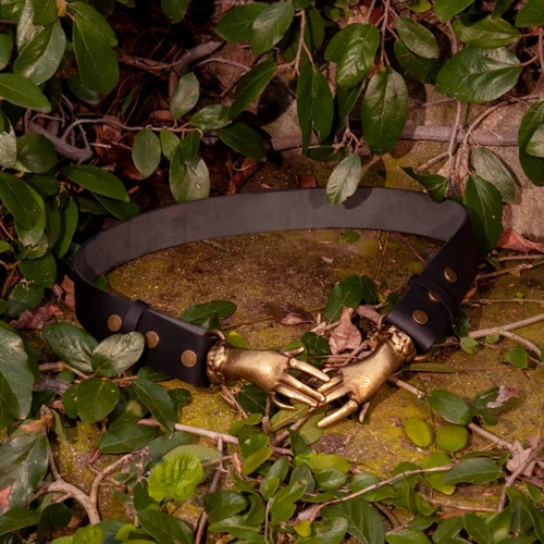 Victorian Hands Belt In Antique Brass -Elegant Ladies Wear Hand Belt Gold 1