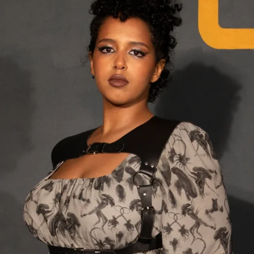 Buckled Harness Vest In Black Faux Leather